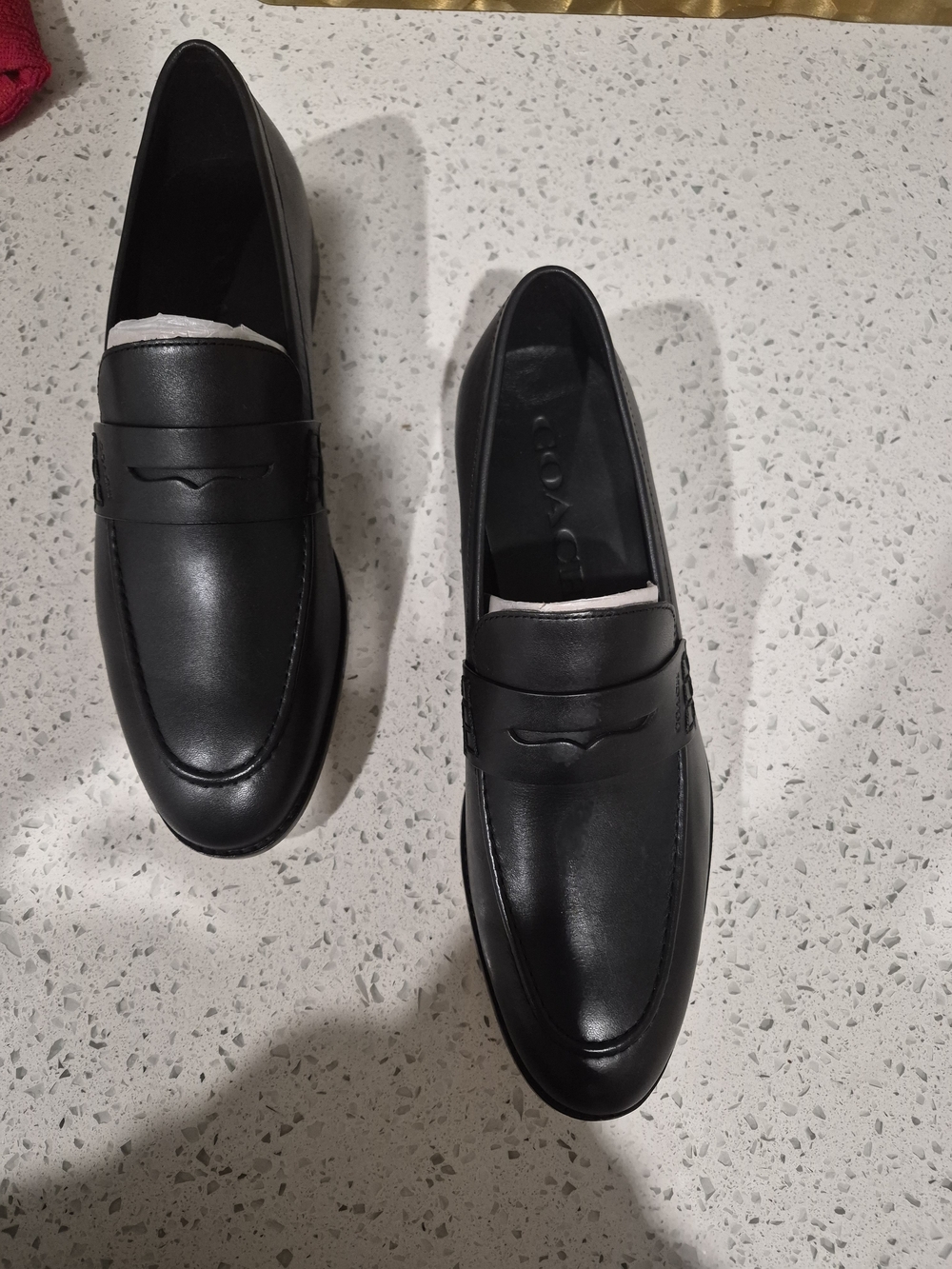 Coach Black Leather Penny Loafers for Men Size 8.5 NWOT